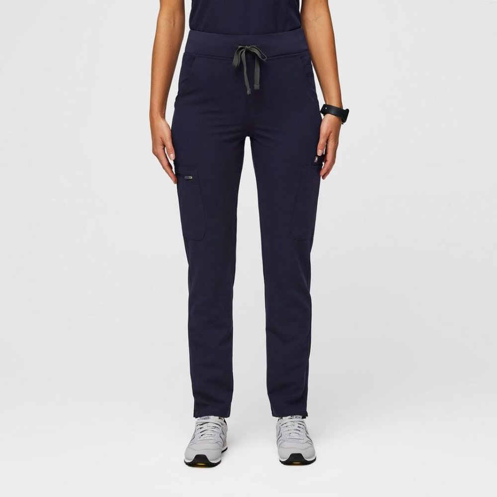 NWT Figs Yola High Waisted Skinny Scrub Space Navy Pants Size L